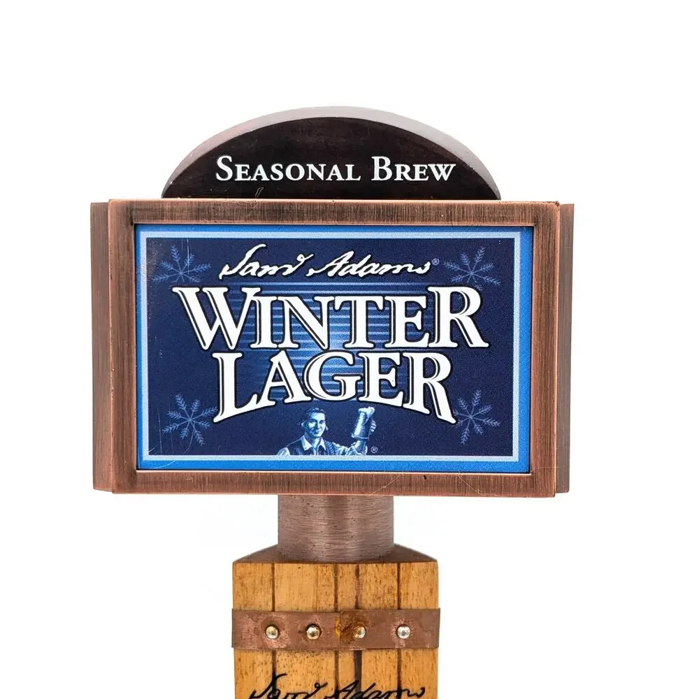 2010 Samuel Adams Seasonal Beer Tap Handle 3-Sided Inserts Rustic Noble Pils